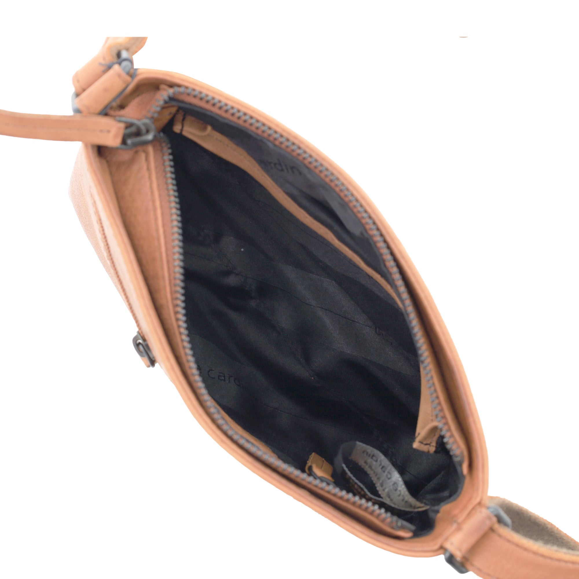 Pierre Cardin Leather Woven Embossed Cross-Body Bag in Cognac