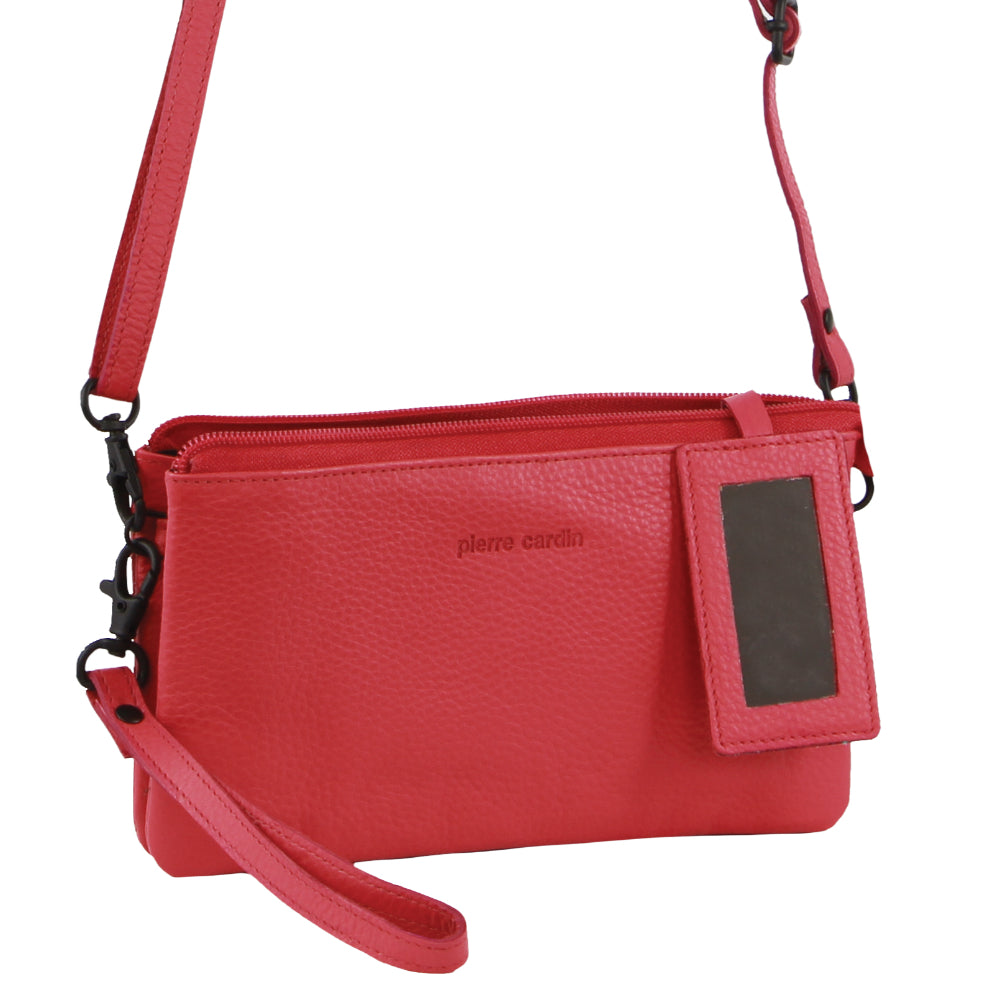 Pierre Cardin Leather Multiway Cross-Body Bag in Pink