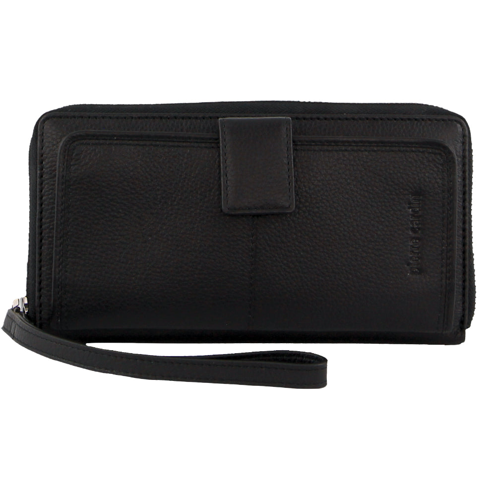 Pierre Cardin Women's Leather Zip around wallet w/ Wristlet