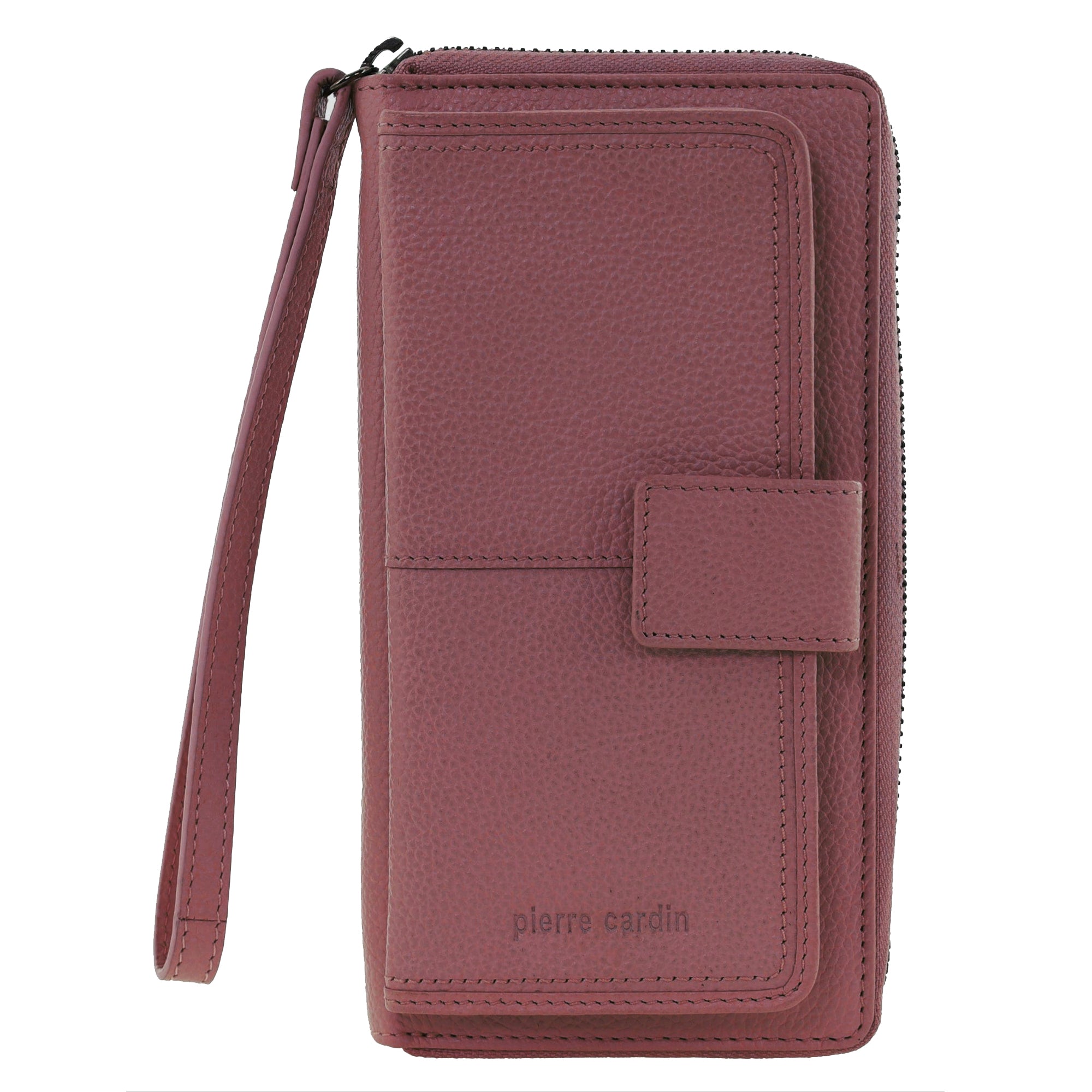 Pierre Cardin Women's Leather Zip around wallet w/ Wristlet