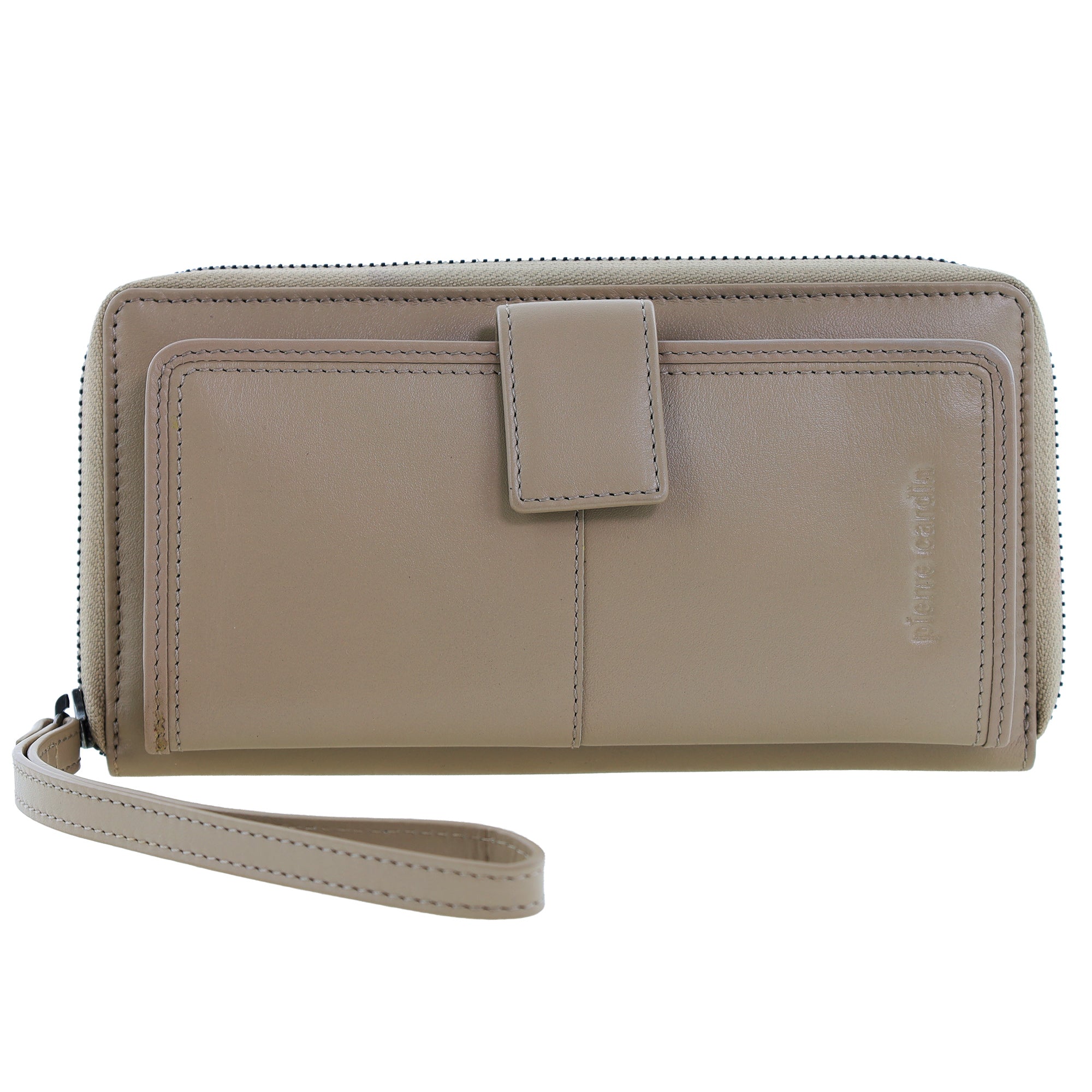 Pierre Cardin Women's Leather Zip around wallet w/ Wristlet