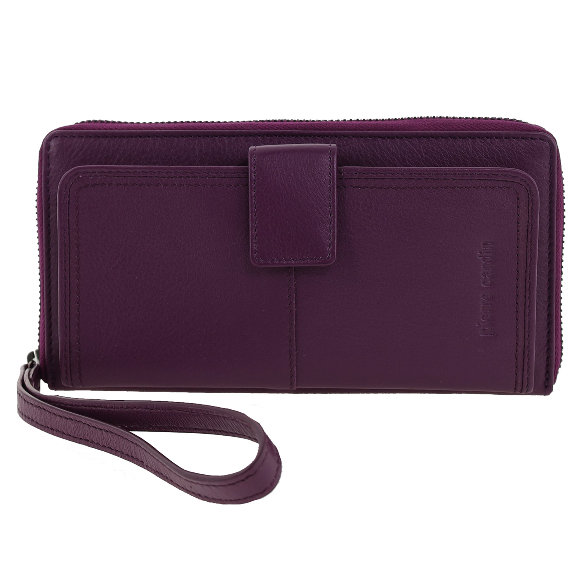 Pierre Cardin Women's Leather Zip around wallet w/ Wristlet