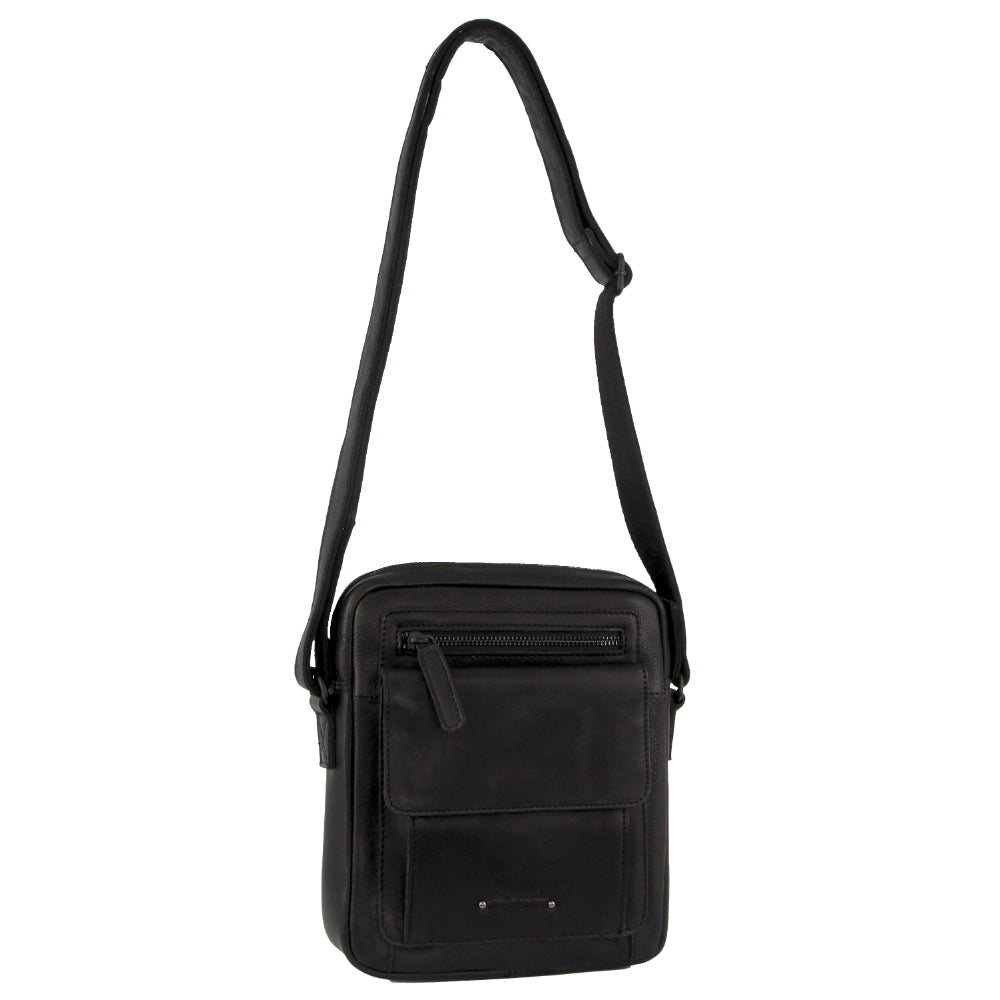 Pierre Cardin Leather Men's Multi-Compartment Cross-Body Bag