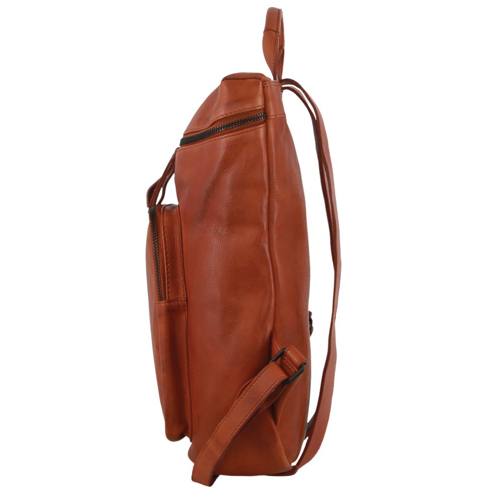 Pierre Cardin Leather Women's Backpack in Cognac