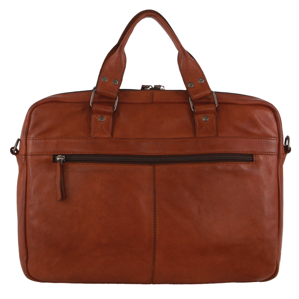 Pierre Cardin Multi-Compartment Leather Computer Bag