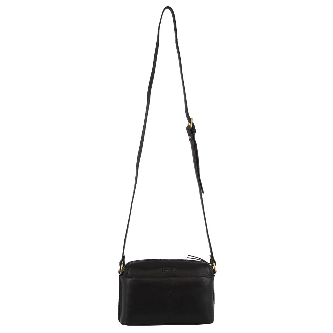 Pierre Cardin Leather Casual Crossbody Bag in Black