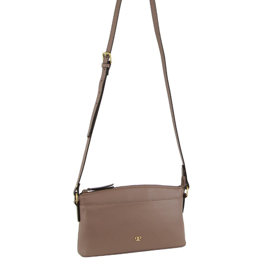Pierre Cardin Leather Crossbody Bag in Taupe