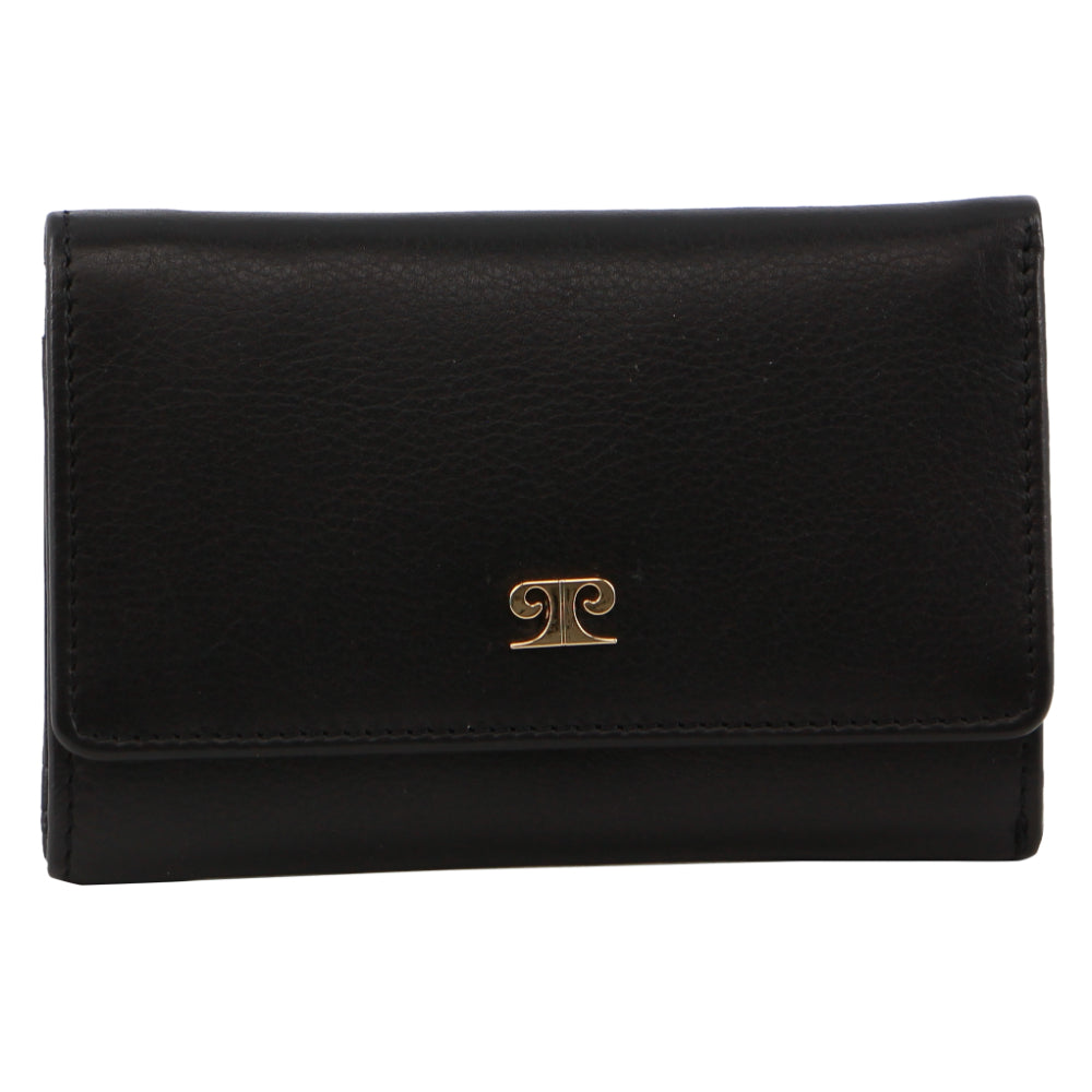 Pierre Cardin Leather Ladies Large Tri-Fold Wallet in Black