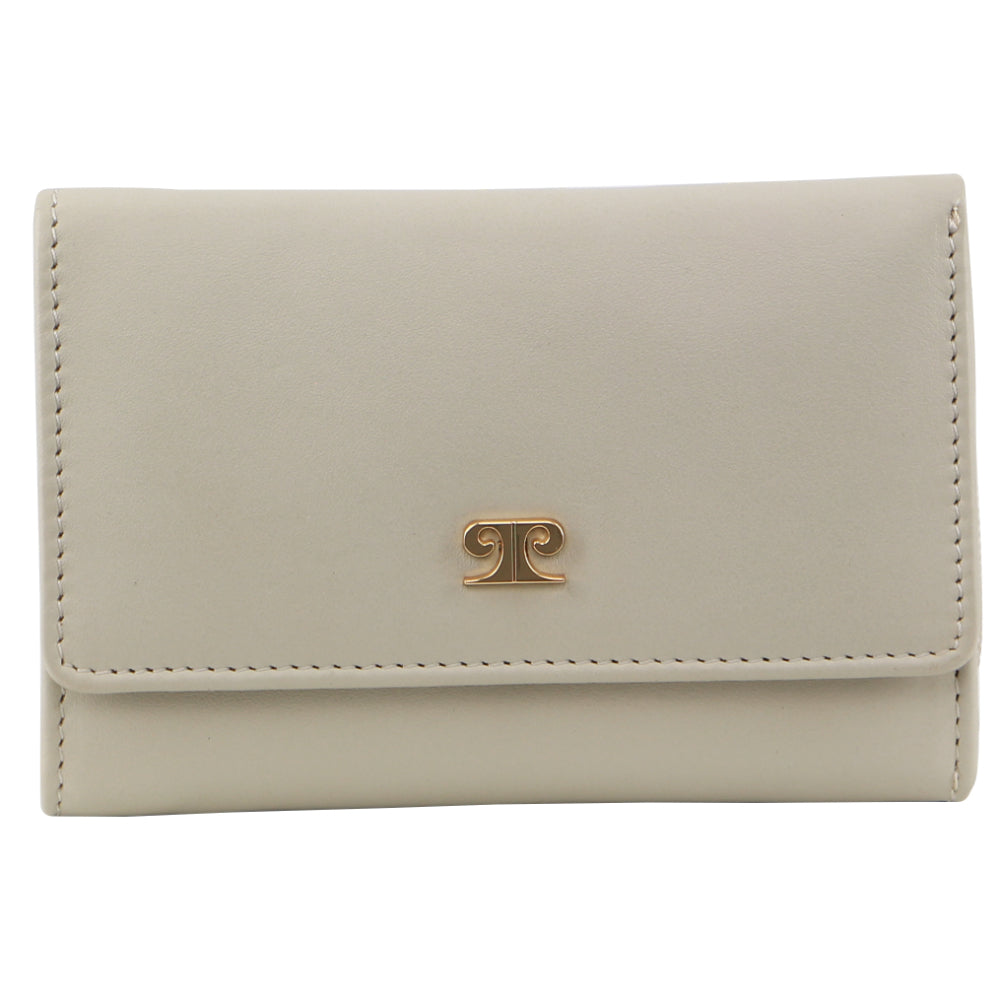 Pierre Cardin Leather Ladies Large Tri-Fold Wallet in Bone