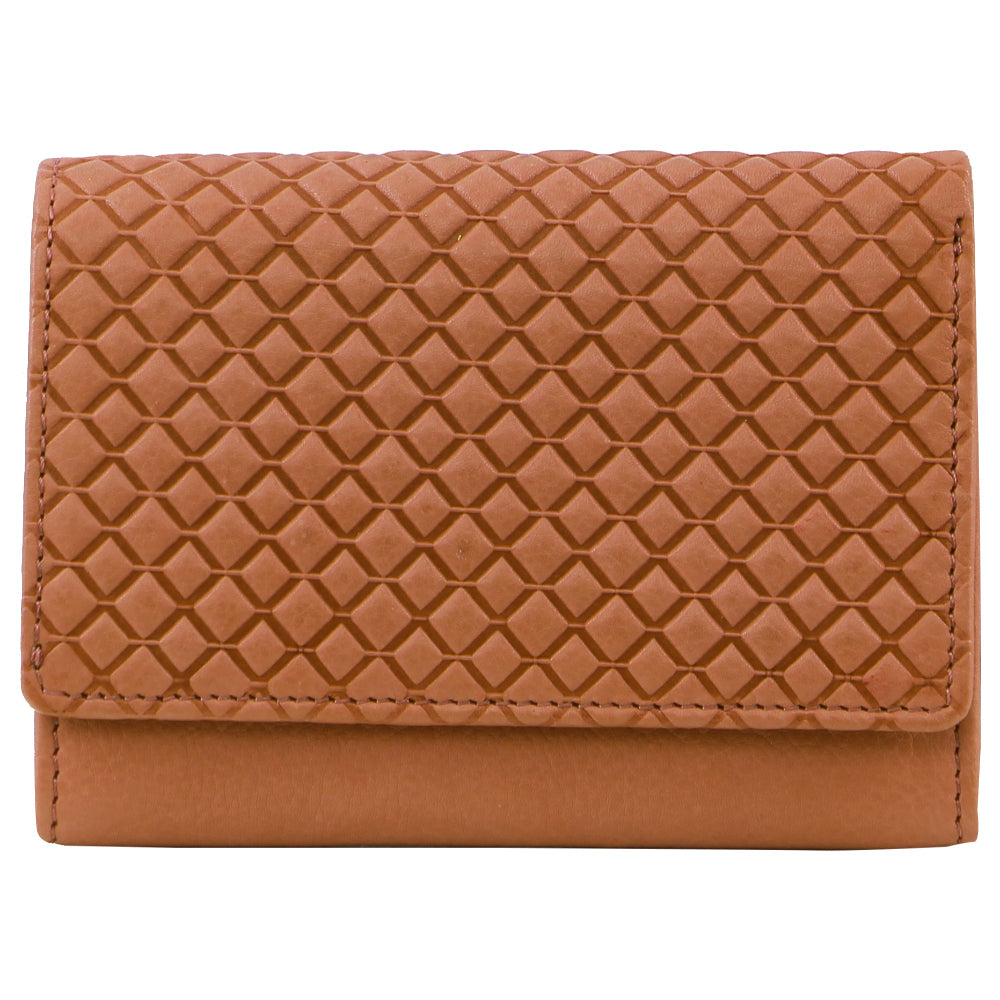 Pierre Cardin Leather Tri-fold Diamond Pattern Emboss Ladies Wallet