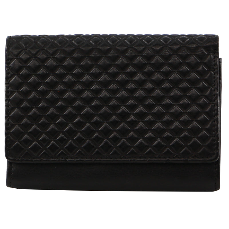 Pierre Cardin Leather Tri-fold Diamond Pattern Emboss Ladies Wallet