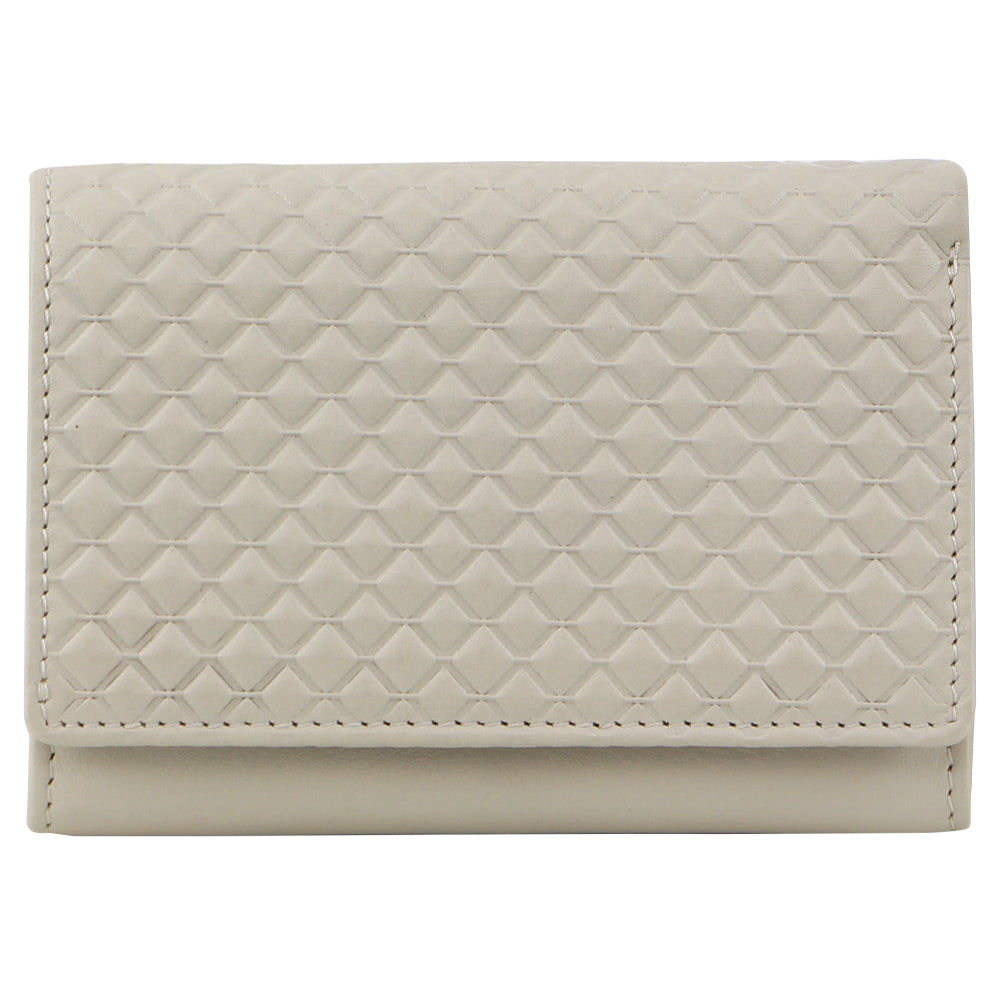 Pierre Cardin Leather Tri-fold Diamond Pattern Emboss Ladies Wallet