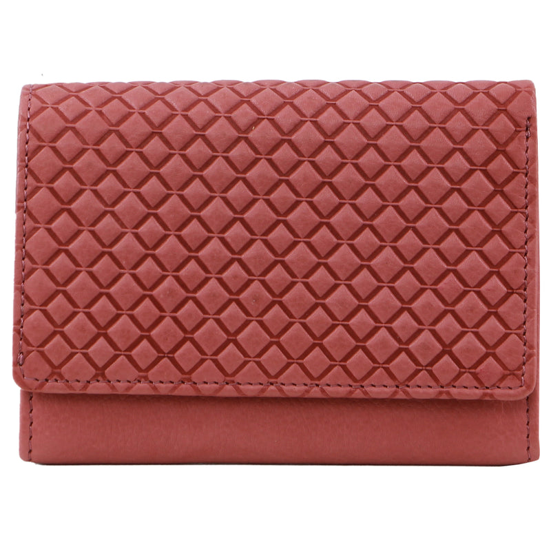 Pierre Cardin Leather Tri-fold Diamond Pattern Emboss Ladies Wallet