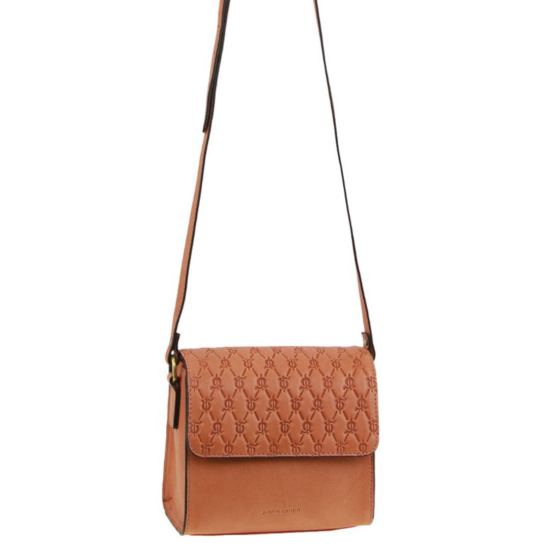 Pierre Cardin Leather Diamond Embossed Cross-Body Bag