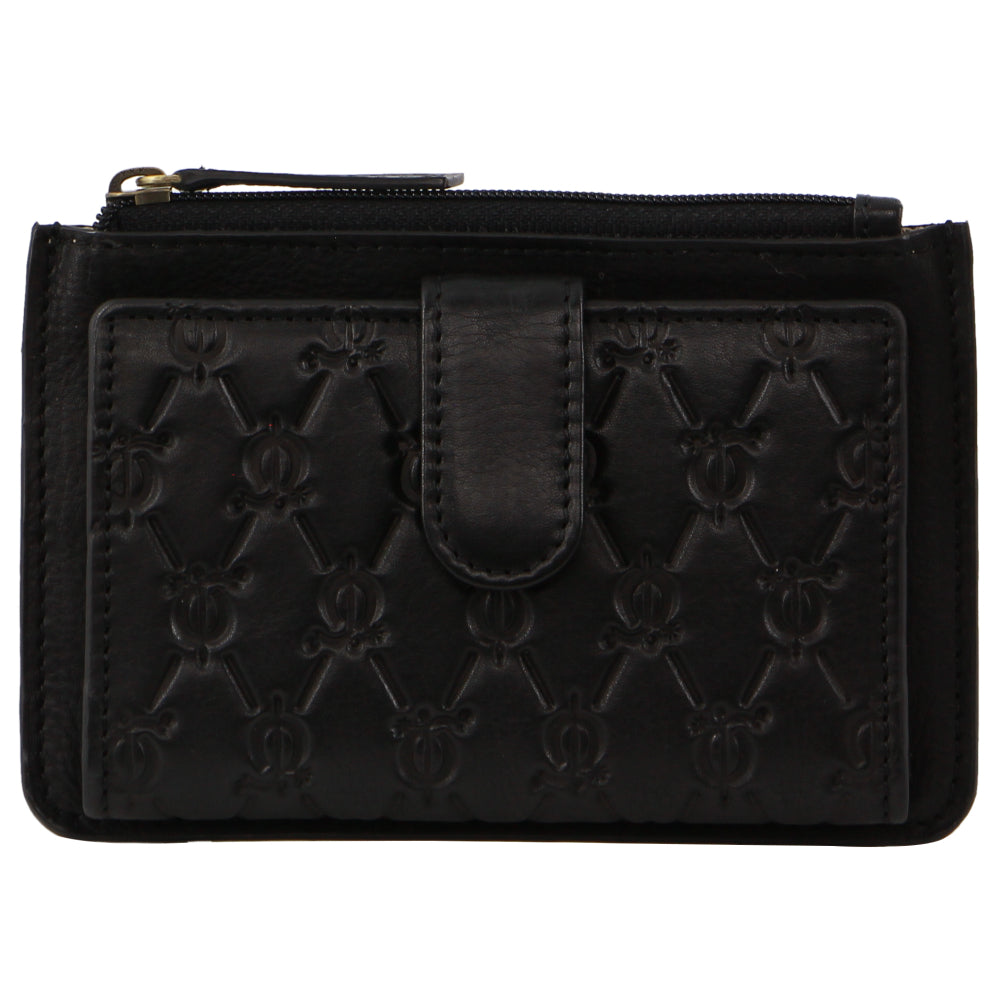 Pierre Cardin Leather Pattern Embossed Pattern Zip Purse Wallet