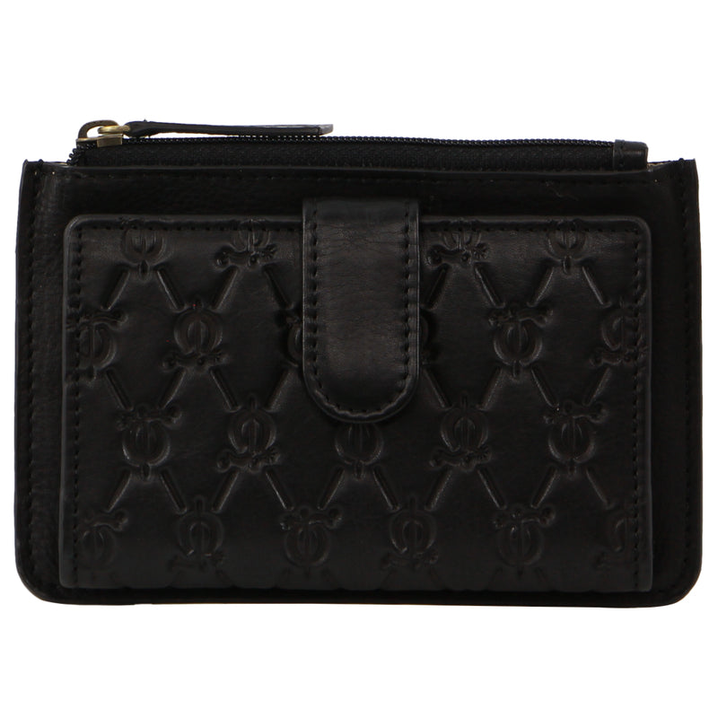 Pierre Cardin Leather Pattern Embossed  Pattern Zip Purse Wallet