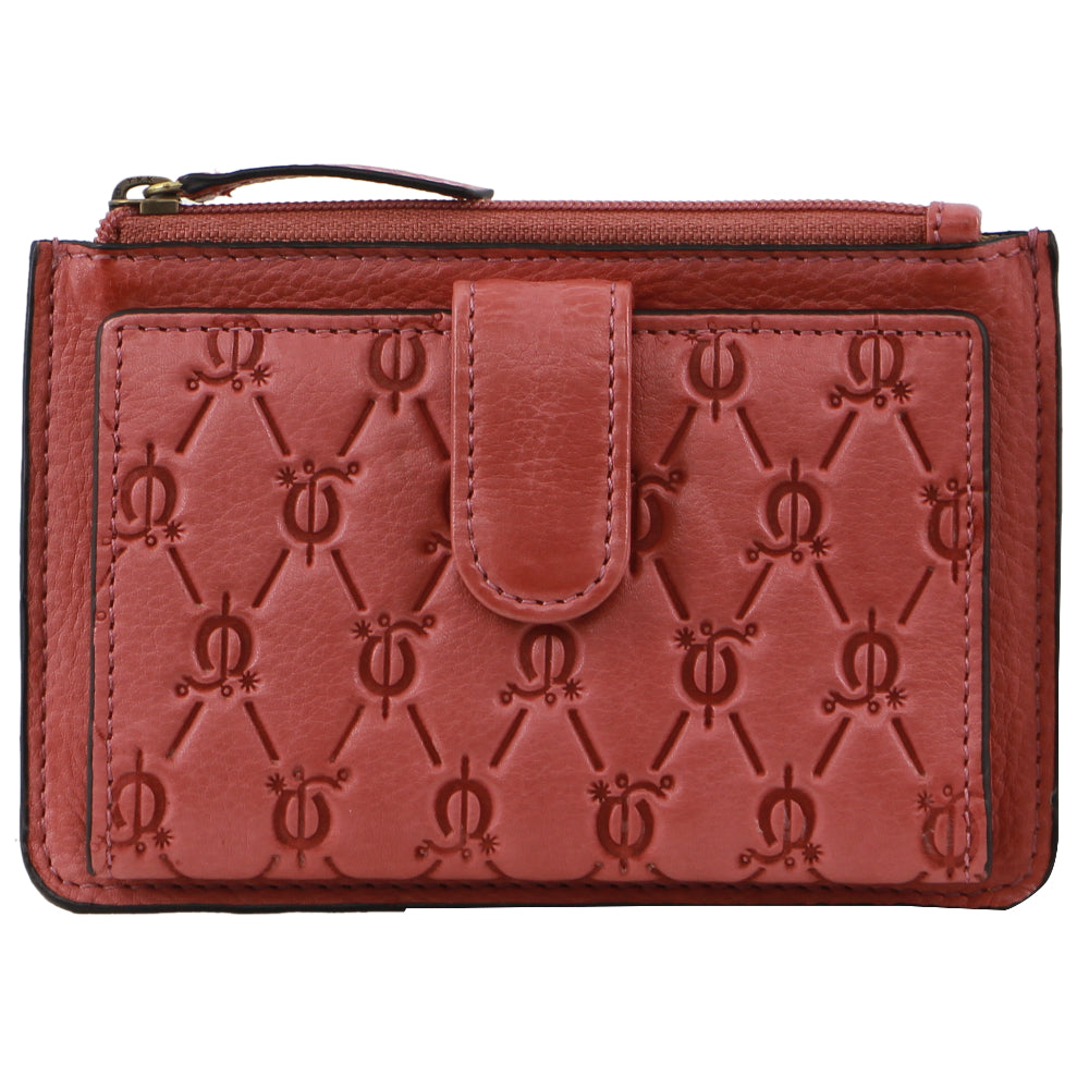 Pierre Cardin Leather Pattern Embossed Pattern Zip Purse Wallet