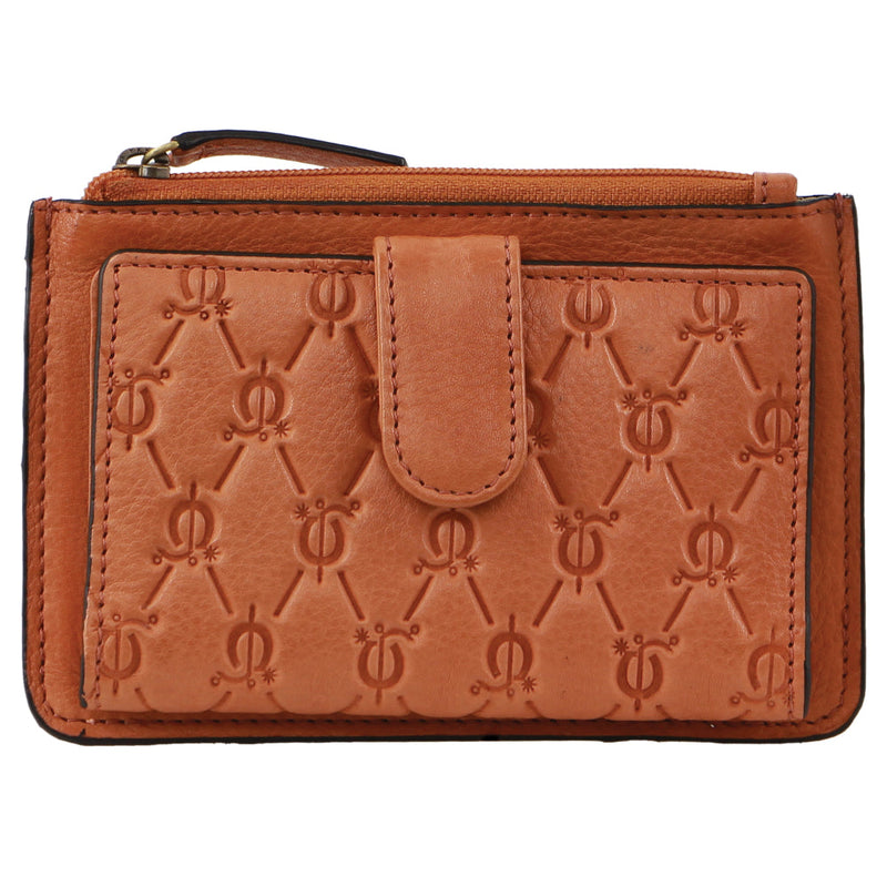 Pierre Cardin Leather Pattern Embossed Pattern Zip Purse Wallet