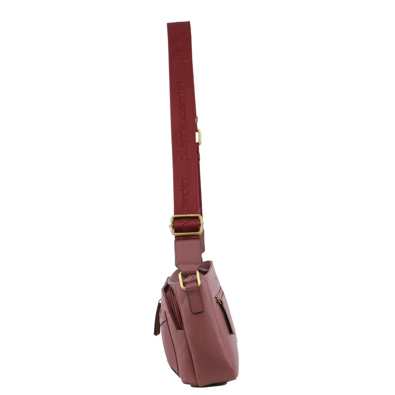 Pierre Cardin Ladies Leather Webbing Strap Crossbody Bag