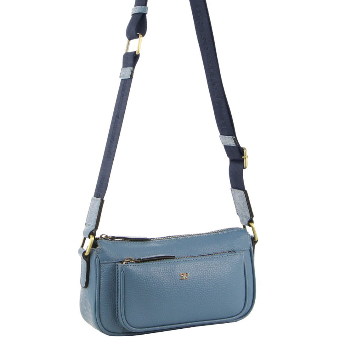 Pierre Cardin Ladies Leather Cross-Body Bag in Blue