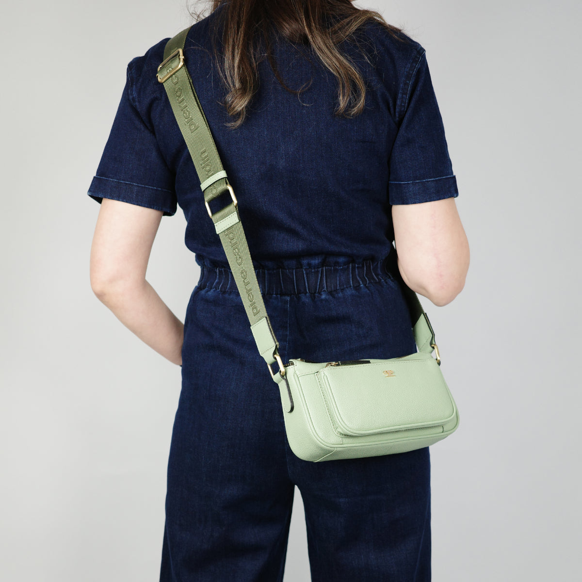 Pierre Cardin Ladies Leather Cross-Body Bag in Jade