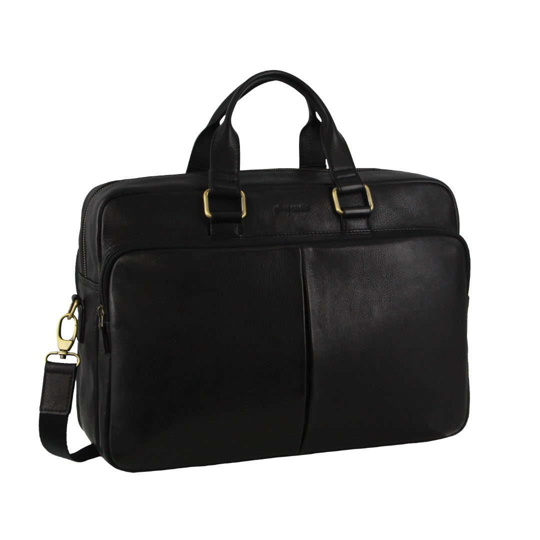 Pierre Cardin Men's Rustic Business Computer Bag in Black