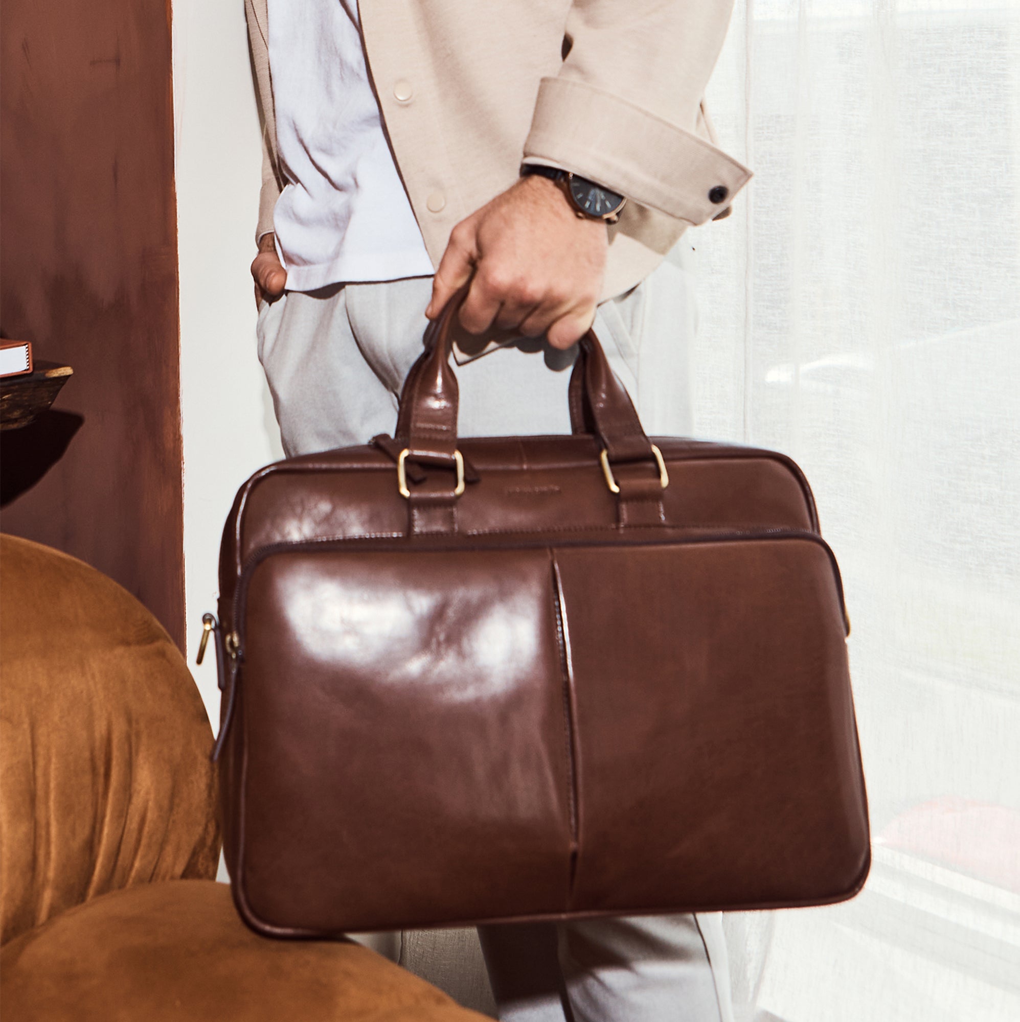 Pierre Cardin Men's Rustic Business Computer Bag
