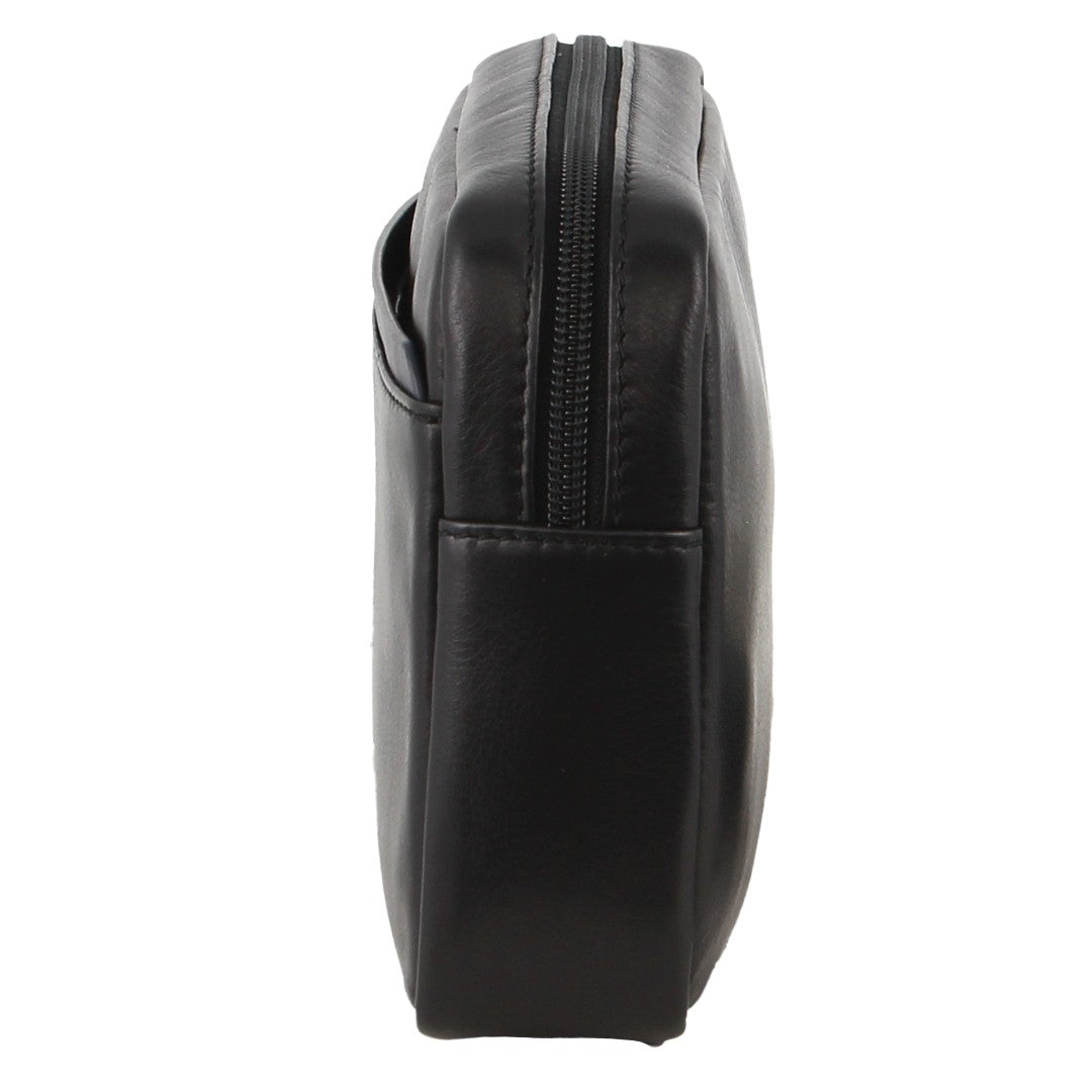 Pierre Cardin Men's Leather Organiser Bag in Black
