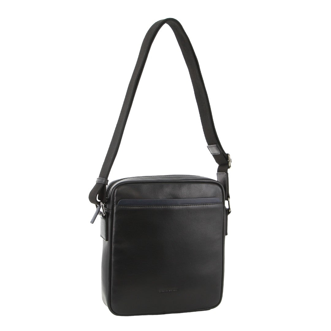 Pierre Cardin's Leather Cross-Body Bag 3656 Black