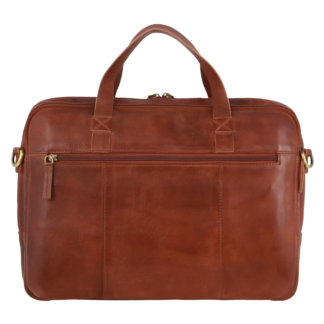 Pierre Cardin Men's Rustic Leather Satchel/Messenger Bag