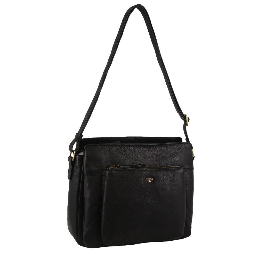 Pierre Cardin Leather Cross-Body Bag in Black