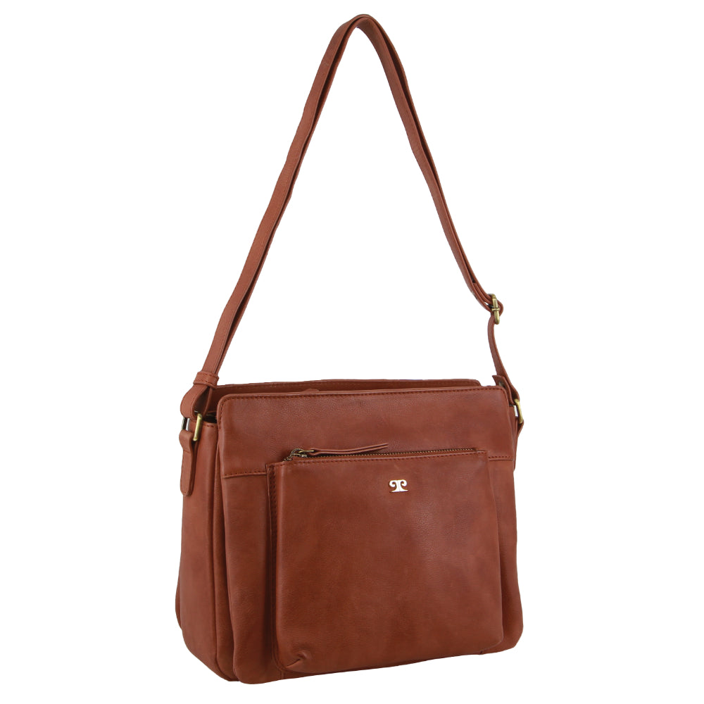 Pierre Cardin Leather Cross-Body Bag in Tan
