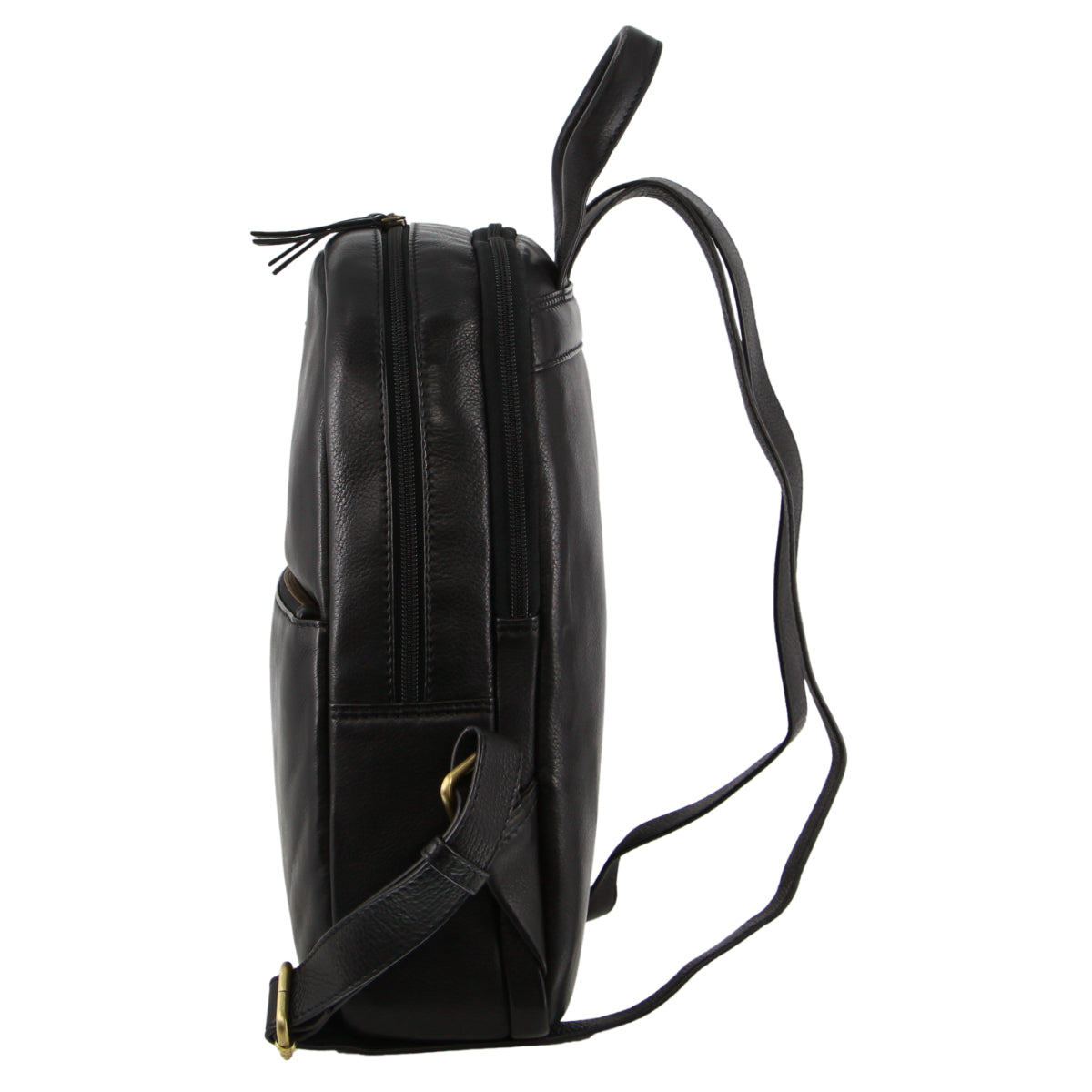 Pierre Cardin Rustic Leather Business Backpack/Computer Bag in Black