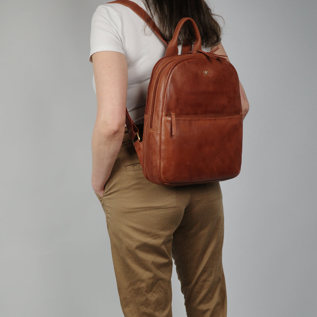 Pierre Cardin Rustic Leather Business Backpack/Computer Bag