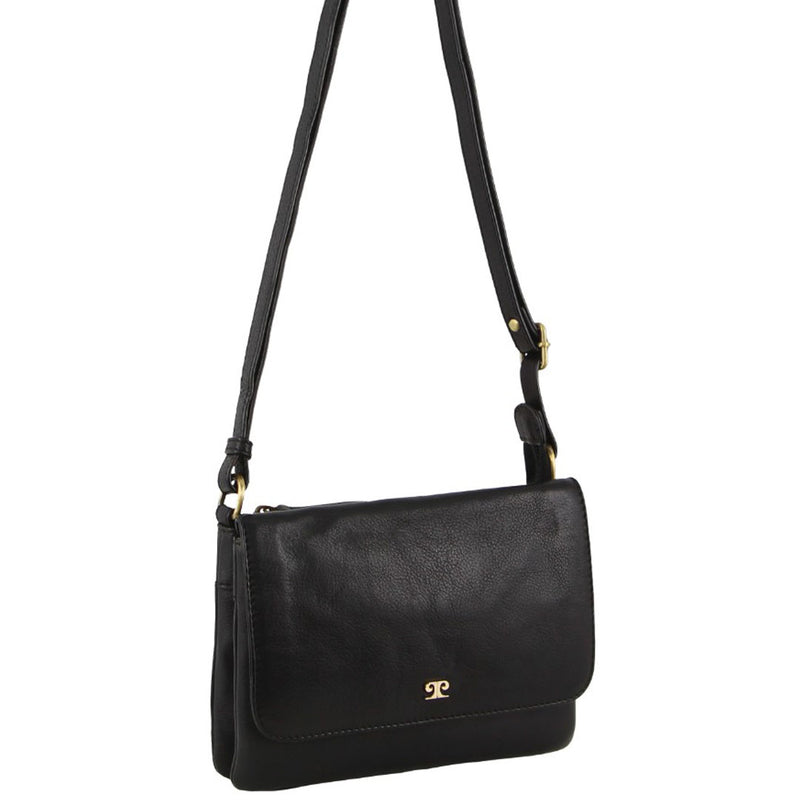Pierre Cardin Leather Flap-over Crossbody Bag