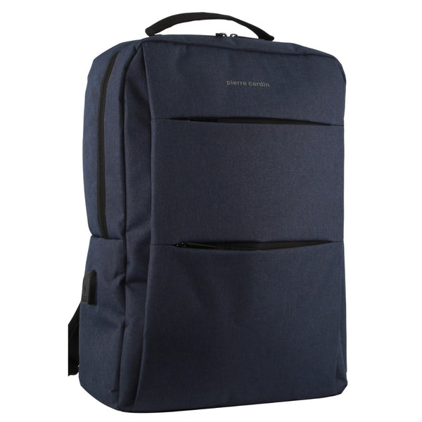 Pierre Cardin Travel & Business Backpack with Built-in USB Port in Navy