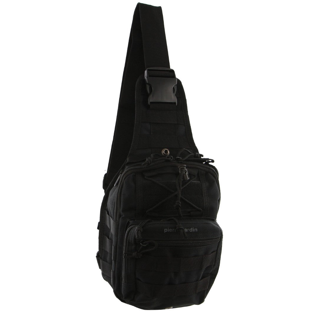 Pierre Cardin Cross Body Sling Bag Tactical Rucksack Bag in Black