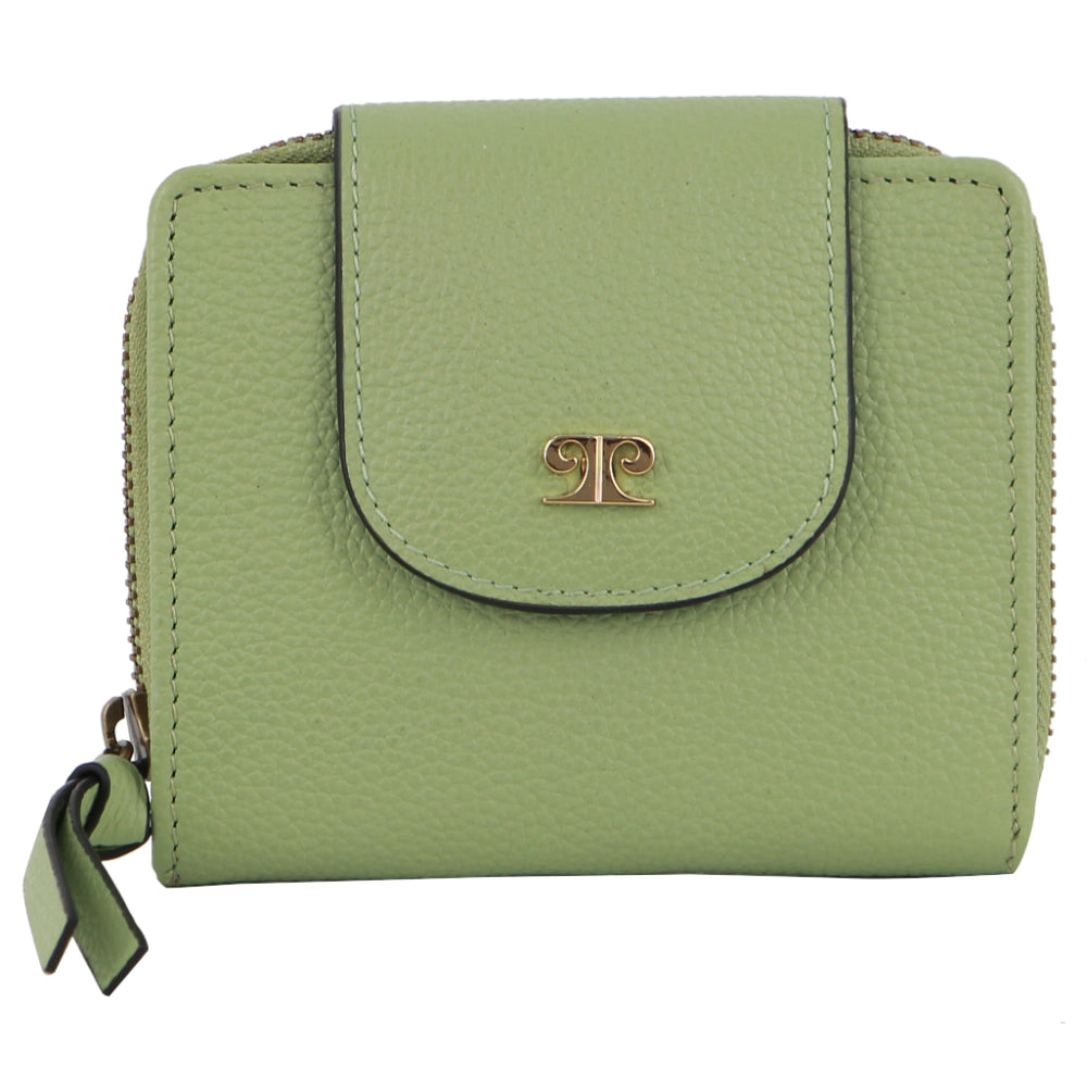 Pierre Cardin Ladies Leather Tab Bi-Fold Wallet in Jade