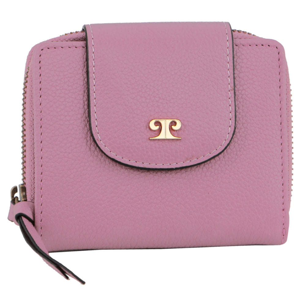 Pierre Cardin Ladies Leather Tab Bi-Fold Wallet in Pink