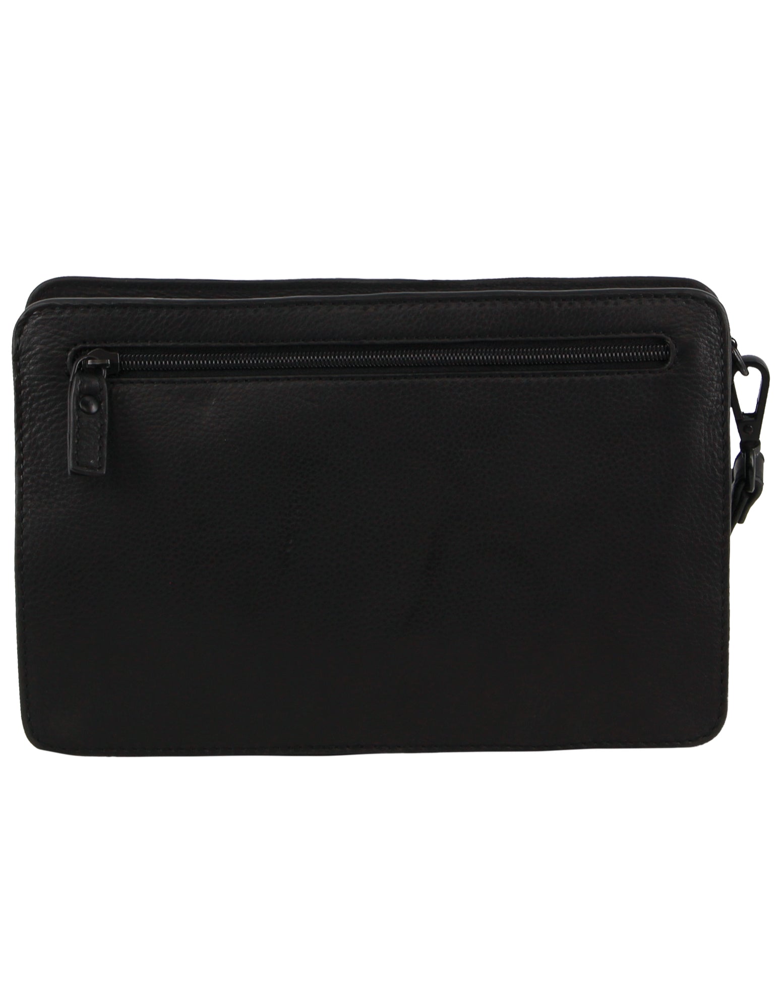 Pierre Cardin Leather Men's Multi Compartment Organiser Bag in Black
