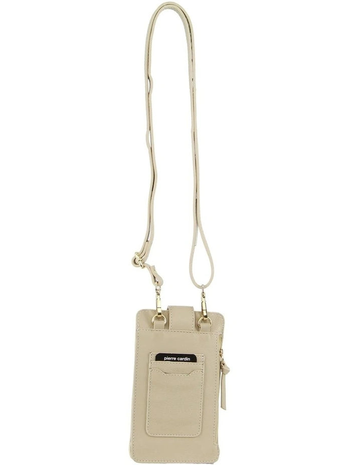 Pierre Cardin Leather Phone Bag in Black