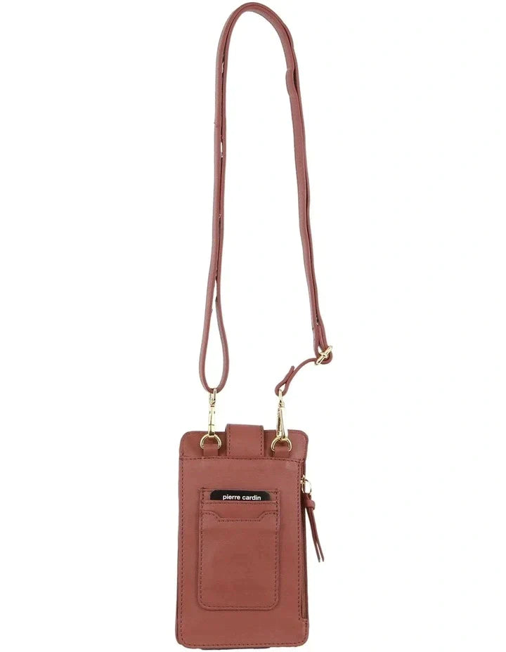Pierre Cardin Leather Phone Bag in Rose