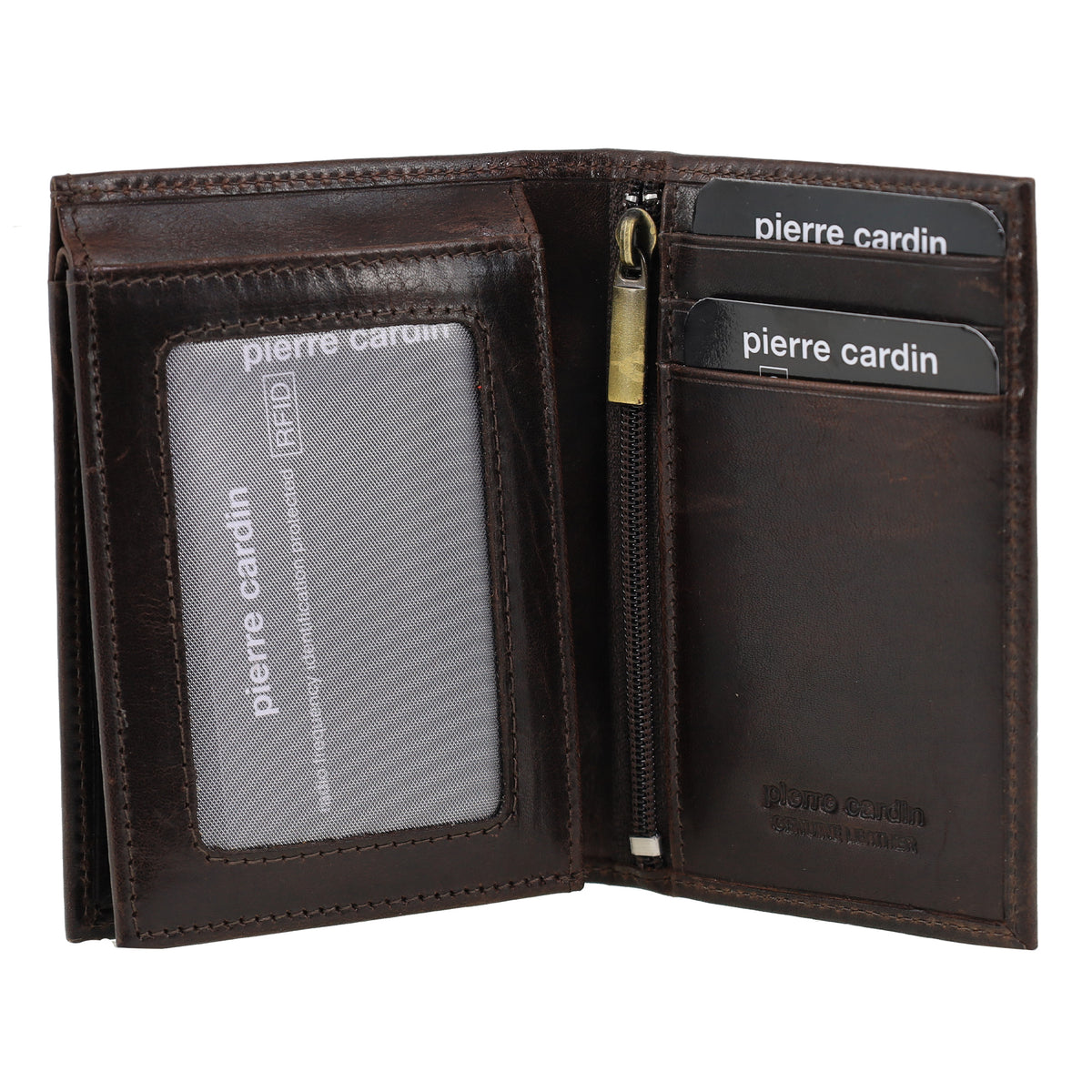 Pierre Cardin Rustic Leather Men's Bi-Fold Flap Wallet