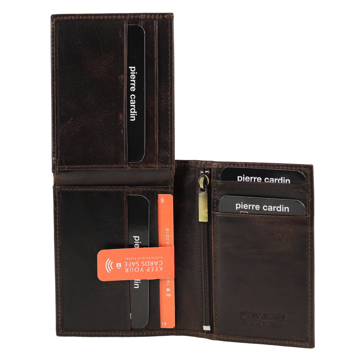 Pierre Cardin Rustic Leather Men's Bi-Fold Flap Wallet