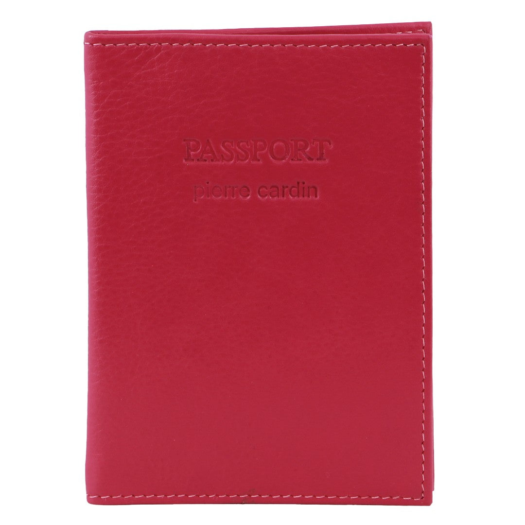 Pierre Cardin Leather Passport Wallet Cover in Fuchsia
