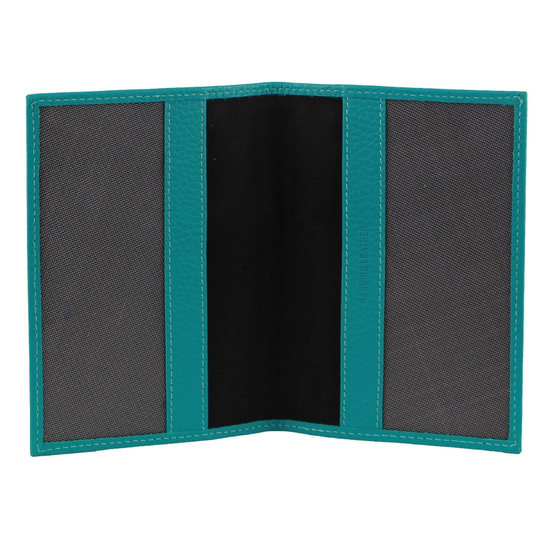Pierre Cardin Leather Passport Wallet Cover in Turquoise