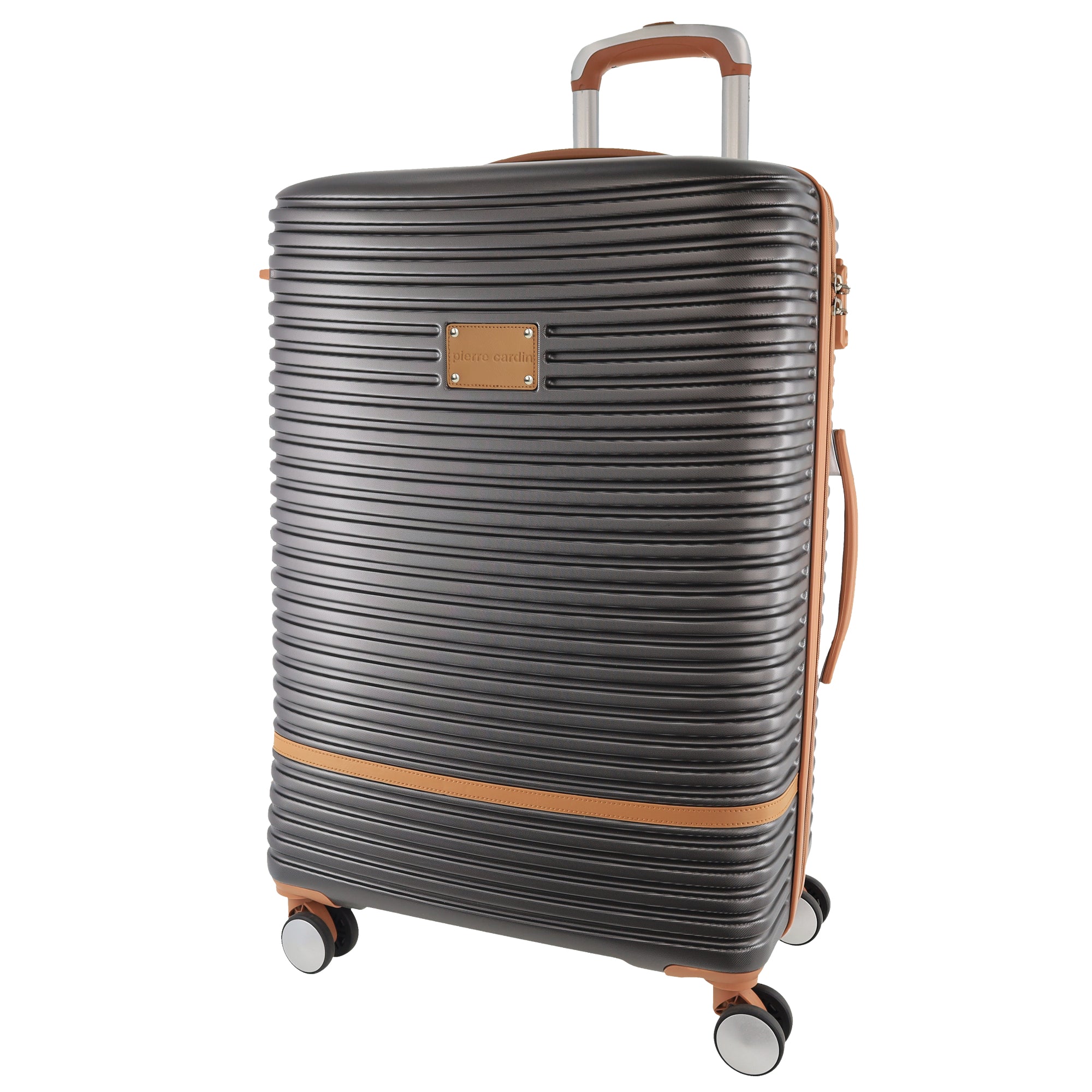 Pierre Cardin 80cm LARGE Hard Shell Suitcase in Charcoal