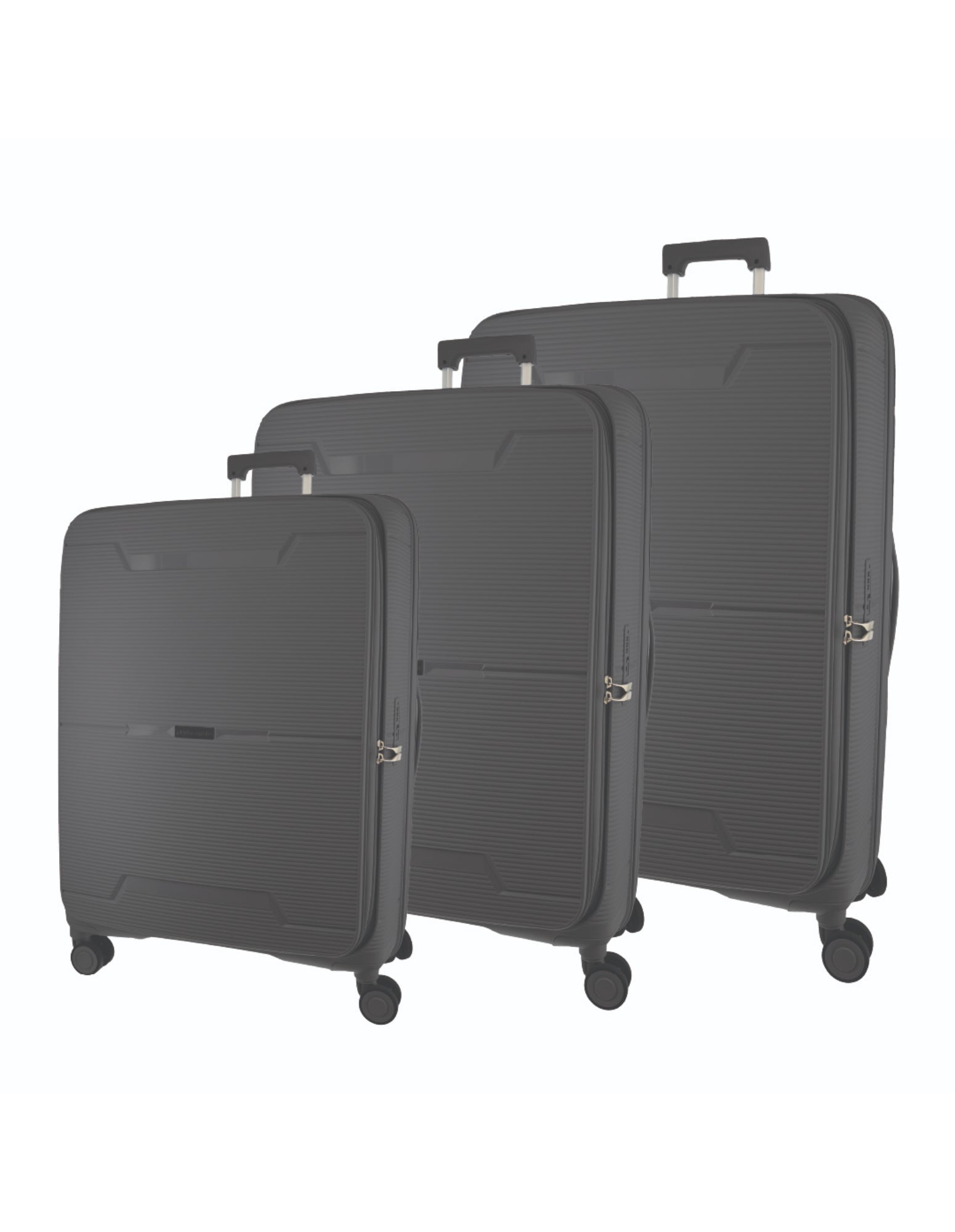 Pierre Cardin Hard-Shell 3-Piece Luggage Set in Graphite