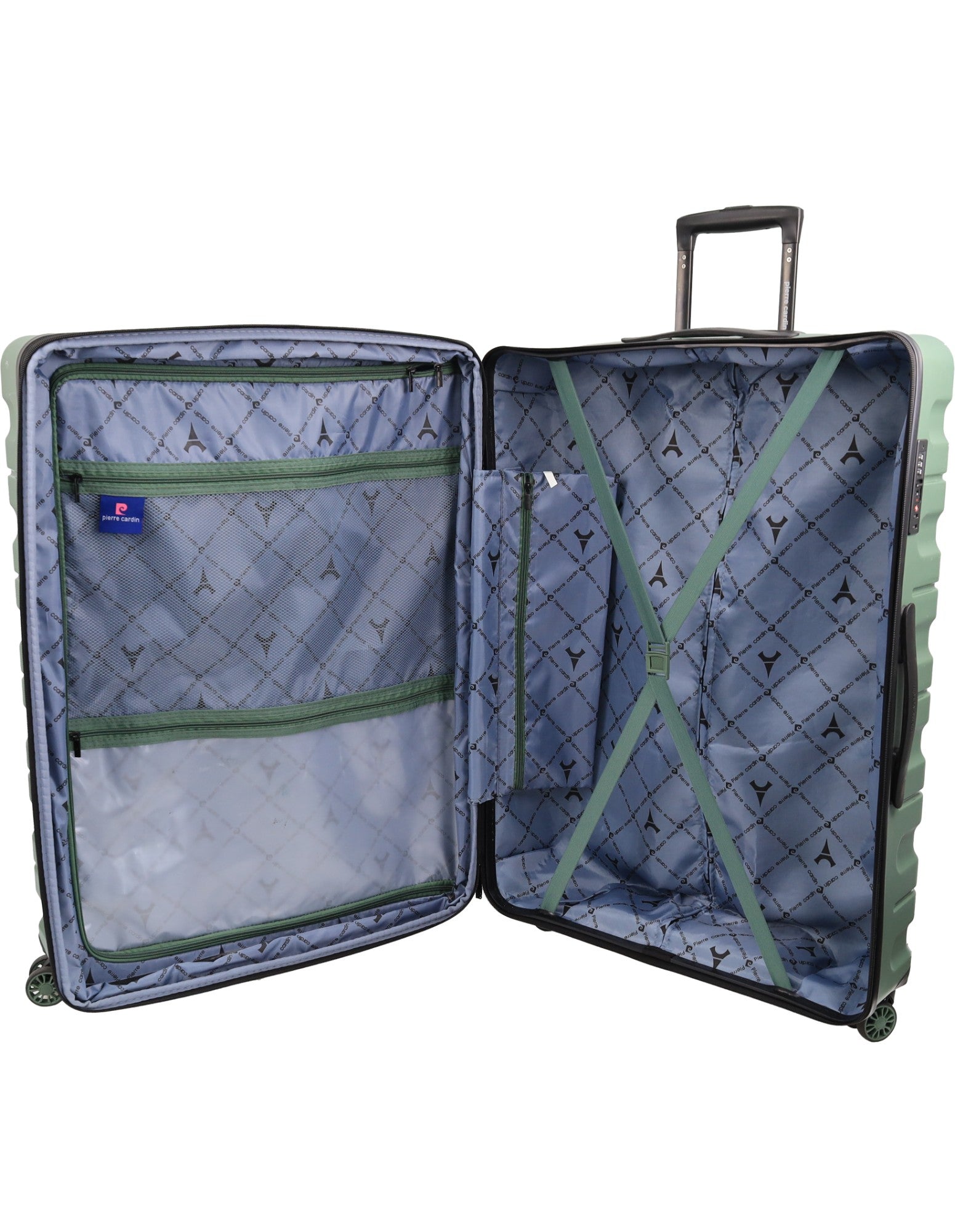 Pierre Cardin 80cm LARGE Hard Shell Suitcase in Moss
