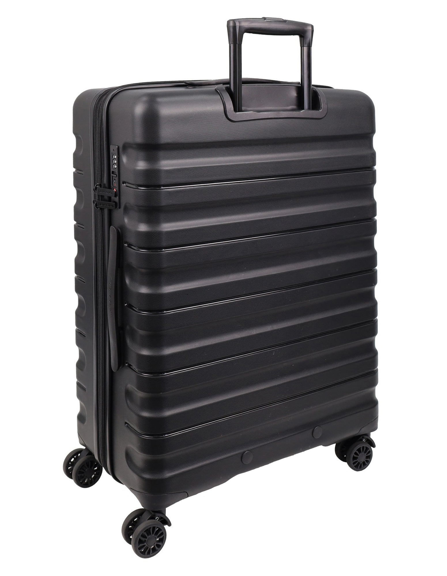 Pierre Cardin 80cm LARGE Hard Shell Suitcase Black Check In Large Hard Luggage